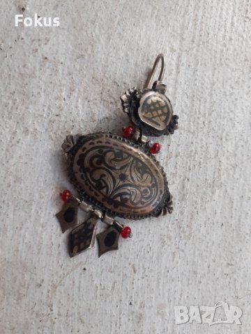 Възрожденски накит обица ниело, снимка 1 - Антикварни и старинни предмети - 38274608
