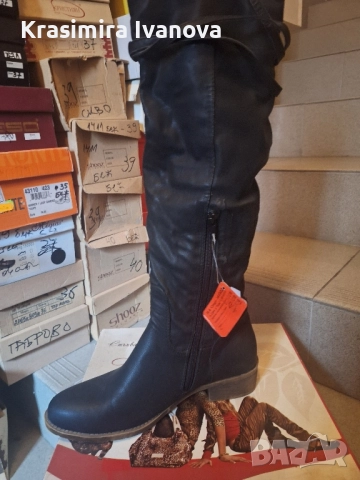 нови чизми сиви, снимка 2 - Дамски ботуши - 52507397