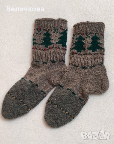 Коледни и обикновени, вълнени чорапи и терлици, ръчно плетени, снимка 13 - Ръчно изработени сувенири - 42677215