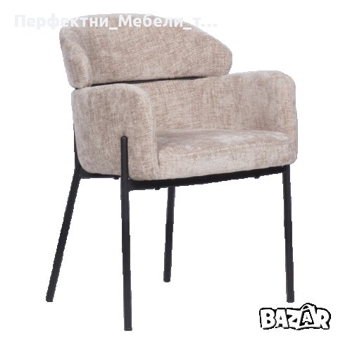 Кресло трапезен стол/бар стол кресло цвят бежев/крем-дамаска и крака в злато с доставка до 2 дни, снимка 11 - Столове - 40587256