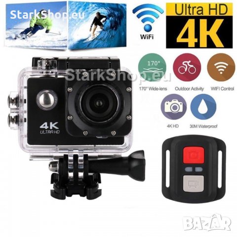 4K WiFi Action камера с аксесоари и дистанционно, снимка 2 - Камери - 30514534