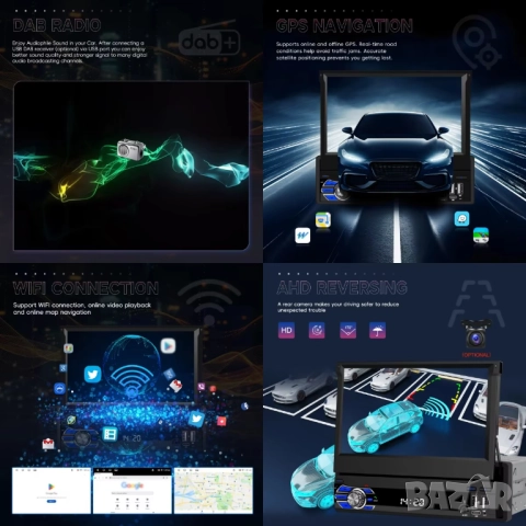 Мултимедия, плеър, Андроид, единичен дин, навигация, за кола, за автомобил, Android, 1DIN, снимка 3 - Аксесоари и консумативи - 31628028