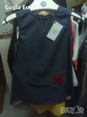 Детска дънкова рокля с бродерия шевици Милора, снимка 2 - Детски рокли и поли - 10953954