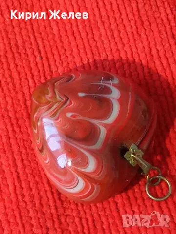 СЪРЦЕВИДЕН МЕДАЛЬОН от ШЛИФОВАН ПОЛУСКЪПОЦЕНЕН КАМЪК РЪЧНА ИЗРАБОТКА и БРОНЗ 6781, снимка 9 - Колиета, медальони, синджири - 29815078