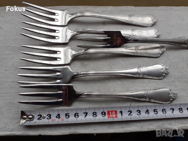 Комплект луксозни маркови посребрени вилици Guy Degrenne, снимка 5 - Антикварни и старинни предмети - 53295602