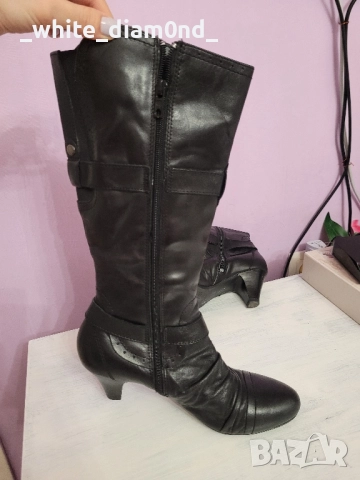 Кожени дамски ботуши на ток номер 39 , снимка 3 - Дамски ботуши - 51955937