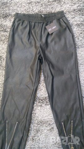 Кожен панталон в черен цвят с цип отпред, снимка 6 - Панталони - 31016263