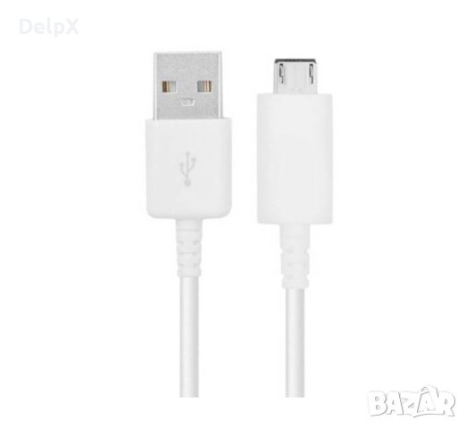 Кабел, бял, USB-А(м), MICRO USB(м), 1m, снимка 1 - USB кабели - 42568738