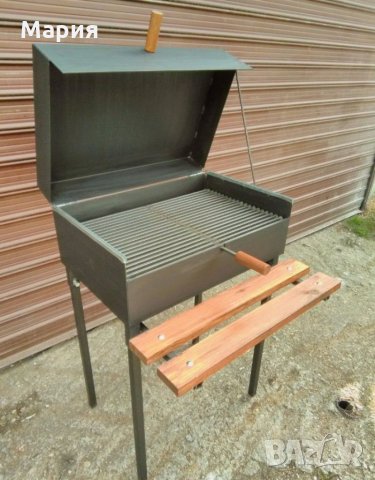 Скара барбекю на дървени въглища с капак и подарък масичка, снимка 1 - Барбекюта - 30915021