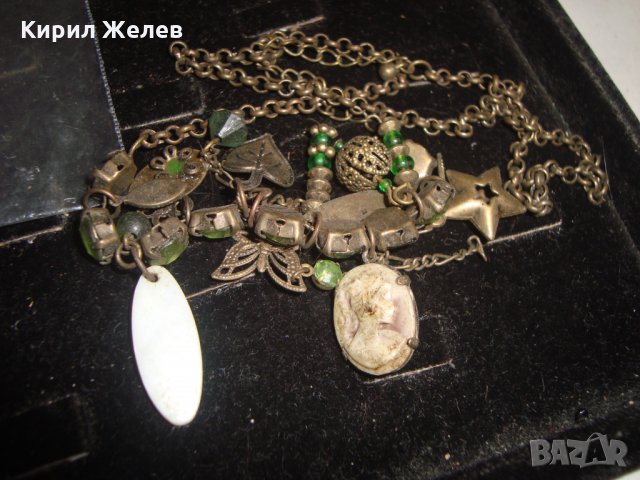 РЕТРО ОГЪРЛИЦА с КАМЕЯ ОЛИВИН СЕДЕФ БРОНЗОВ ВИНТИДЖ ГЕРДАН 4965, снимка 8 - Антикварни и старинни предмети - 30665889