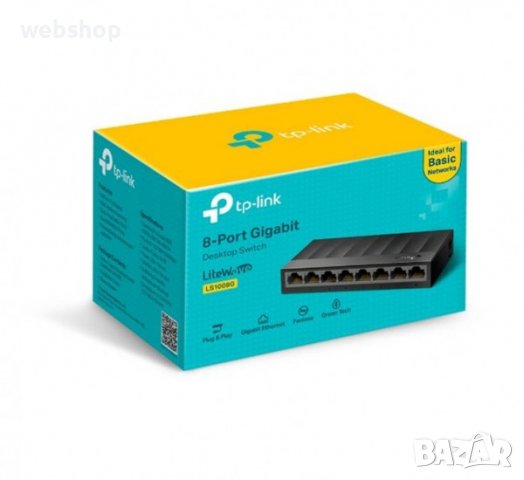 Суич TP LINK LS1008G, 8 порта, RJ45, 1000MBp/s , снимка 2 - Суичове - 37739435