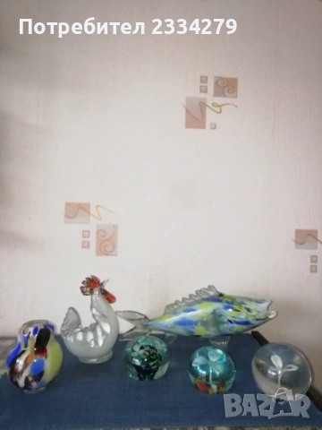 Стари фигури, статуетки от цветно стъкло, кристал,,морано", снимка 6 - Статуетки - 53066199
