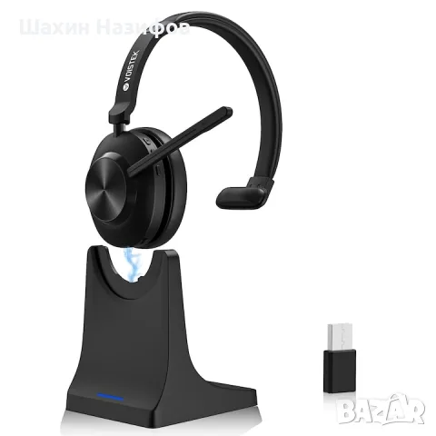 Безжични моно слушалки Voistek с микрофон, Bluetooth, шумопотискане, 50 часа живот на батерията