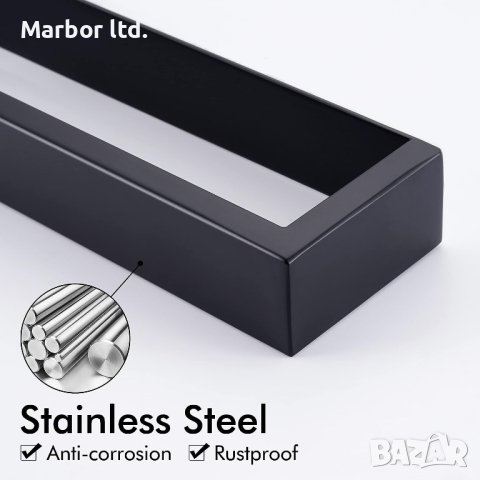 Стоманена стойка за хавлии за баня - 40см без къртене, снимка 4 - Други стоки за дома - 42086160