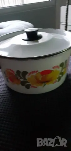 Нова тенджера емайл с декорация, снимка 2 - Форми - 48054690