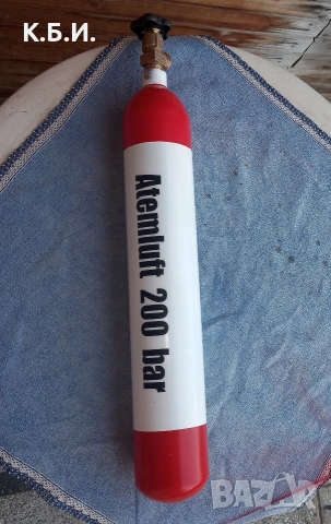 Продавам МЕТАЛНА БУТИЛКА - 4L - 200 BAR - АТМОСФЕРИ работно налягане