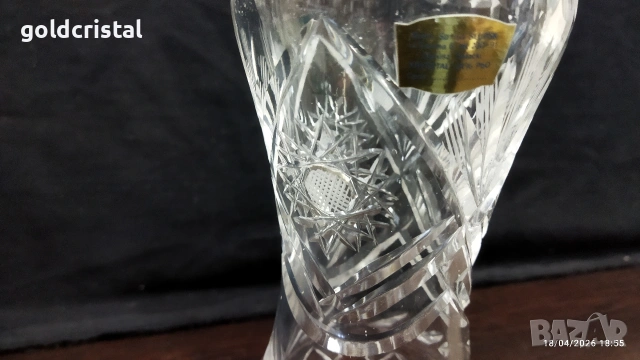 кристална ваза, снимка 5 - Антикварни и старинни предмети - 25134680