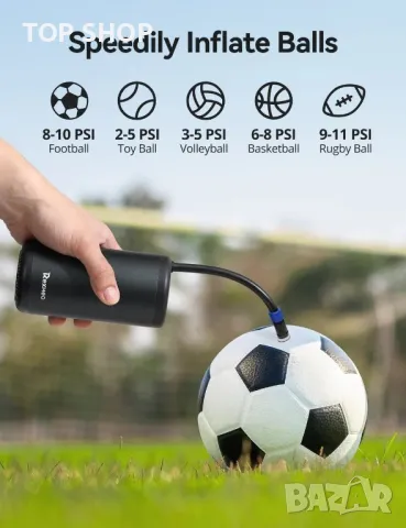 Акумулаторна помпа за гуми, REXMEO Electric Fast Inflate 150PSI,, снимка 6 - Гедорета - 48737433