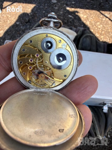 стар сребърен джобен часовник longines, снимка 4 - Мъжки - 54106512