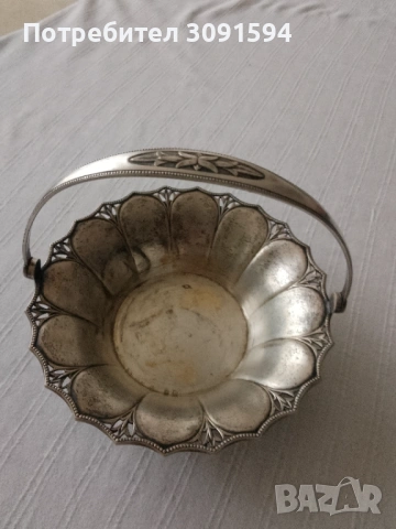 Ретро посребрена кошничка бомбониера , снимка 7 - Други - 53852167