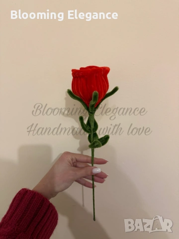 Вечна роза от плюшена тел, снимка 3 - Романтични подаръци - 54173896