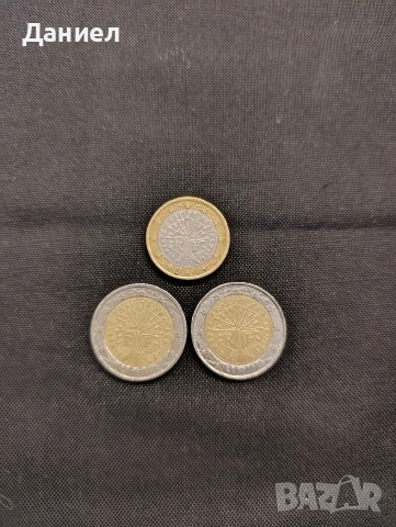 2 Евро 2001/2 Евро 2017/1 Евро 2000 Франция