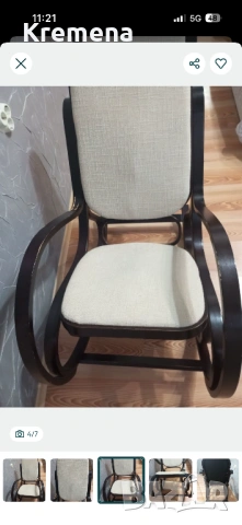 Люлеещ стол дървен, снимка 4 - Столове - 54351600