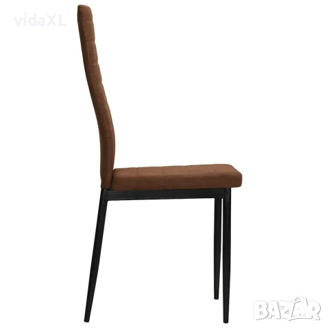 vidaXL Трапезни столове, 4 бр, кафяви, текстил, снимка 3 - Столове - 56146428