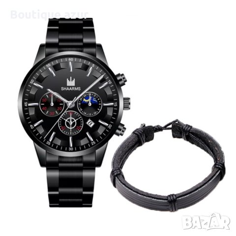 Мъжки елегантен водоустойчив часовник BASID , снимка 1 - Мъжки - 44346716
