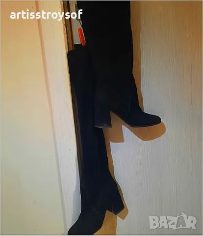 италиански чизми,естествен велур,номер 37,5, снимка 5 - Дамски ботуши - 48427651