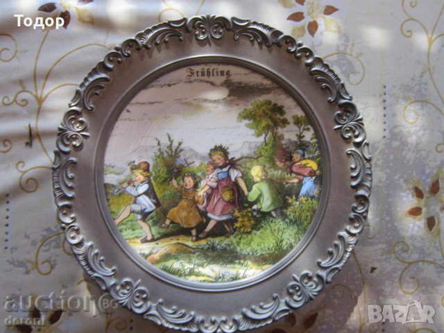 Уникална немска порцеланова чиния маркировки 3 порцелан, снимка 1 - Колекции - 34540752