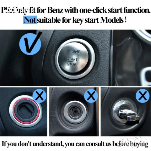 Бутон за Безключово Палене Start-Stop Mercedes, Keyless-Go, снимка 3 - Части - 56141995