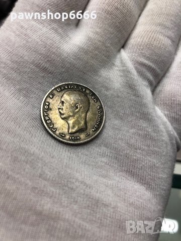 Сребърна монета Гърция 1 драхма 1910, снимка 7 - Нумизматика и бонистика - 35576737