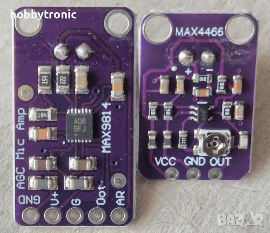 Модул MAX4466, MAX9814 електретен микрофон с регулируемо усилване , снимка 2 - Микрофони - 34843564