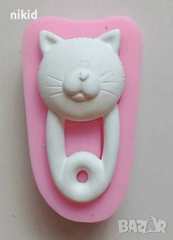 коте котка секретна игла силиконов молд форма фондан шоколад гипс, снимка 2 - Форми - 40501479