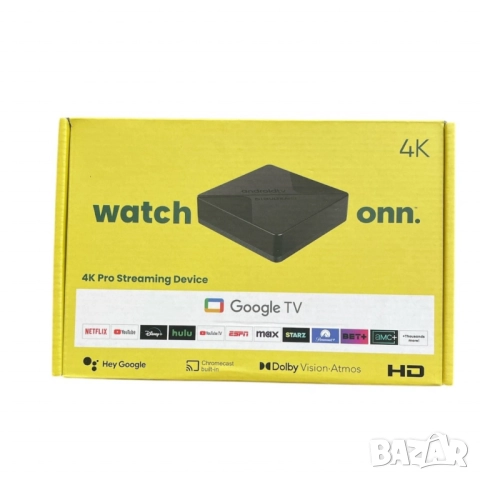 TV Box Onn 4K Pro, H313, с Google TV, Android 14, 3GB RAM, 32GB, Wi-Fi 6, Bluetooth 5.4 и Dolby Visi, снимка 7 - Друга електроника - 52093870