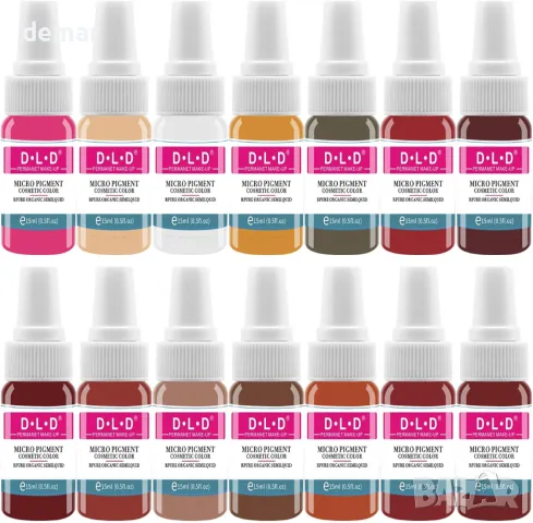 Мастило за татуировки DLD Tattoo Embroidery Lip Color Art, 14 бутилки