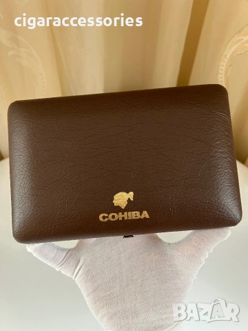 Хумидор COHIBA за 5 пури – кожен калъф, преносим, снимка 4 - Табакери - 50898536