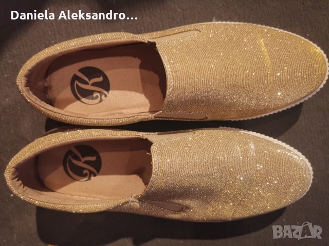 Обувки в дискретни златисто, снимка 3 - Дамски ежедневни обувки - 33734160