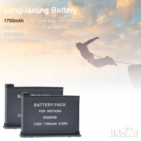 Батерия за екшън камера Insta360 One X2, Insta360, ONE X2, Insta 360, X2, IS360X2B батерия, 1700mAh, снимка 4 - Батерии, зарядни - 37013879