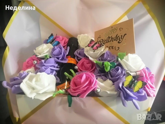 Цветя и вино в кутия , снимка 3 - Други - 51571373