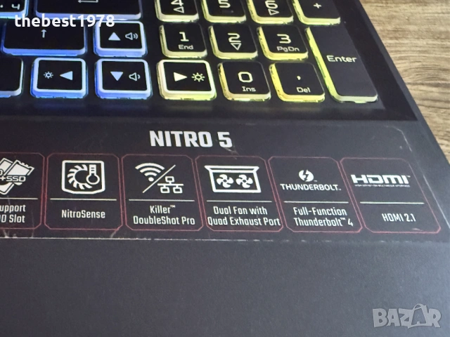 144Hz Nitro`Core i7-12650H/RTX 4050/16GB DDR5/512GB NVMe/Full HD IPS/Бат 6ч, снимка 3 - Лаптопи за игри - 53347441