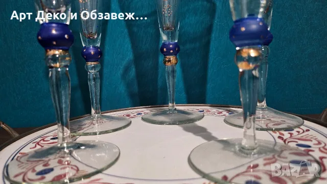 Комплект 5 бр чаши за шампанско, снимка 3 - Чаши - 56241256