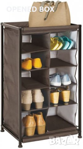 Поставка за обувки mDesign - 10 отделения - тъмнокафяв, снимка 3 - Други - 34894438