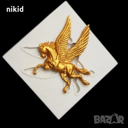 Кон с Крила Пегас силиконов молд форма декорация и украса торта фондан шоколад, снимка 2 - Форми - 30171339