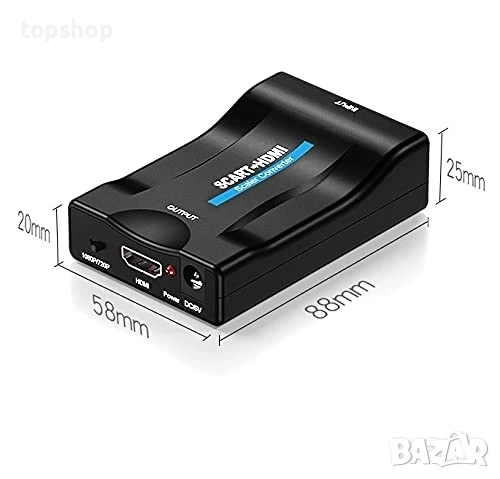 Ново SCART към HDMI конвертор 720P/1080P SCART към HDMI адаптер Full HD видео аудио превключващ..., снимка 3 - Друга електроника - 51628765