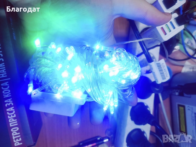 Коледни LED лампички с многоцветни, топъл и студен бял цвят, снимка 3 - Декорация за дома - 52410971