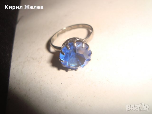 ПОСРЕБРЕН САПФИРЕН ПРЪСТЕН ВИНТИДЖ МОДЕЛ АРТ-ДЕКО СТИЛ 12615, снимка 5 - Пръстени - 31309328