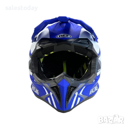 Кросова Каска за Мотокрос и Ендуро, Cross Helmet, Blue, снимка 6 - Аксесоари и консумативи - 53910051