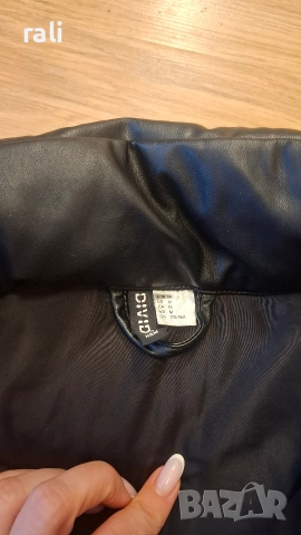 Черно кожено яке , снимка 6 - Якета - 52639705